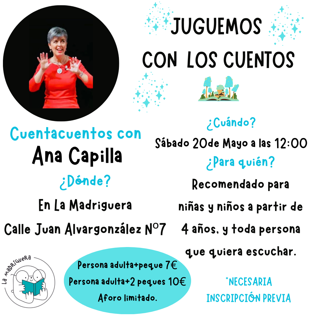 ¡Juguemos con Cuentos! Sábado 20 de Mayo 2023 a las 12:00 En la Madriguera en el barrio de Pumarín en Gijón